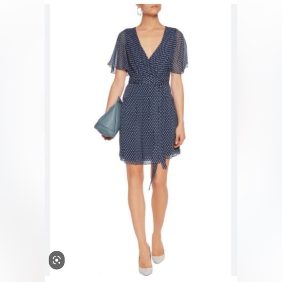 DVF Katrina Zomba Mini Midnight Silk Dress. Size 6. NWT - Picture 1 of 7